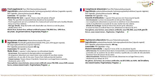 Pure Pea 90 Cápsulas Vegetales Palmitoylethanolamid 400mg Alta Dosis Clean Foods Certificados de Análisis Antiinflamatorio Analgésico PEA