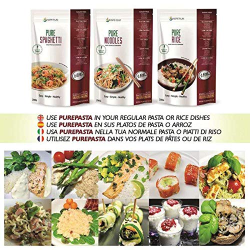 PureNoodles Tallarines Konjac Sin Gluten 10 Pack 200 gramos | Vivir Sin Gluten Con Harina Gluten Free Con La Pasta Contra Intolerancia Gluten | Bajo En Calorias Y Carbohidratos