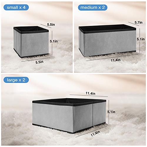 Puricon 8 uds. Oraganizador de Cajón Plegable, Divisor de Ropa Interior en Armario Cajonera, Almecenamiento Divisional para Clasificar Prenda Calcetines Sujetadores Bufandas Corbatas Calzoncillos