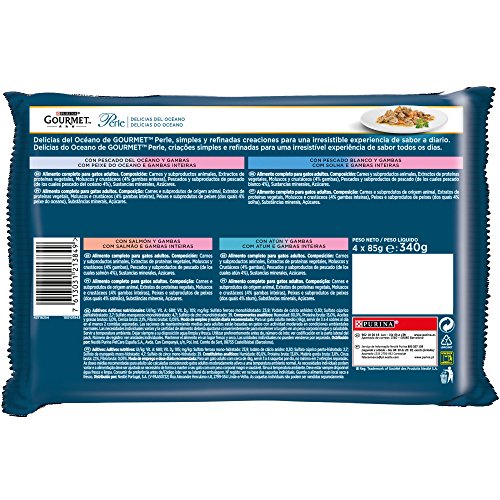 Purina Gourmet Perle comida para gato Delicias del Oceano 12 x [4 x 85 g]