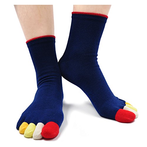 PUTUO Calcetines Dedos Hombres Calcetines de Deportes de Algodón, Hombres Cinco Calcetines del dedo del pie, 3/4/5 pares