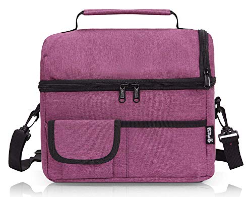 PuTwo Térmica Porta Alimentos 8L Hermética Bolsa Térmica Plegable Bolso Nevera Térmica Tela Bolsas Térmicas para Llevar Comida Nevera Almuerzo para Adulto Niños Trabajo Oficina Playa Viaje -Morado
