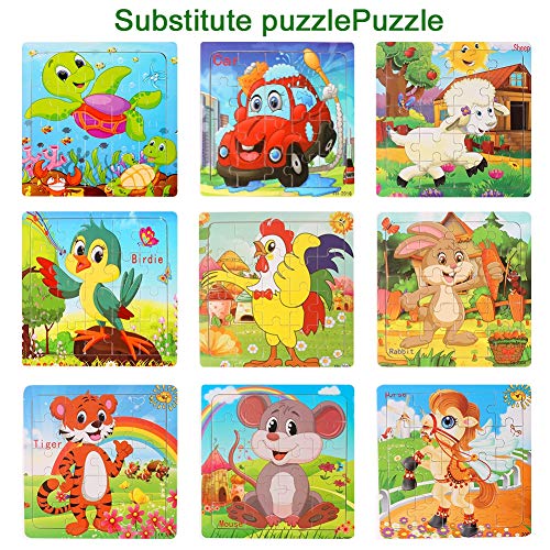 Puzzle madera niños, 20 piezas rompecabezas madera bebe, include animales, numeros, letras, regalo para niños(6 paquetes, 20 piezas)