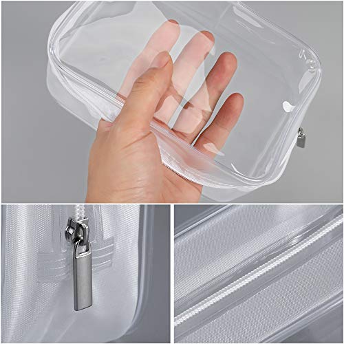 PVC Bolsa de Maquillaje 5 Piezas Transparente Bolsa de Aseo Portátil Cosméticos Organizador Impermeable para Vacación Baño y Viajes 16.5 x 5 x 11.5 cm