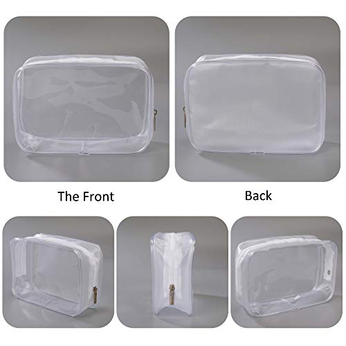 PVC Bolsa de Maquillaje 5 Piezas Transparente Bolsa de Aseo Portátil Cosméticos Organizador Impermeable para Vacación Baño y Viajes 16.5 x 5 x 11.5 cm