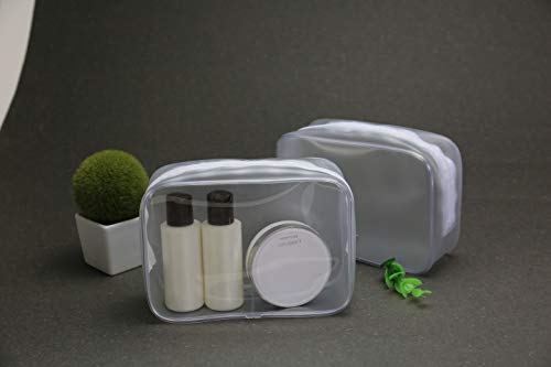 PVC Bolsa Portátil de Maquillaje,Bolsa Cosméticos Transparente 5 Piezas Impermeable Claro Bolsa de Aseo con Cremallera para Vacación Baño y Almacenamiento