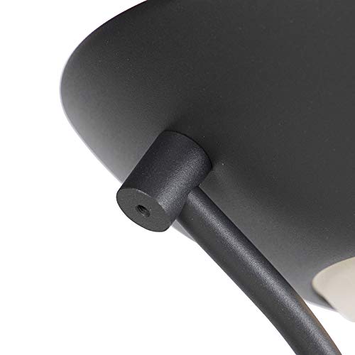 QAZQA Moderno Lámpara de pie negra con lámpara de lectura con LED y dimmer - Diva 2 Acero Redonda/Alargada Incluye LED Max. 2 x 18 Watt