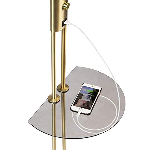 QAZQA Moderno Uplighter dorado flexo LED USB - SEVILLA Acero/Vidrio Alargada Incluye LED Max. 1 x 20 Watt