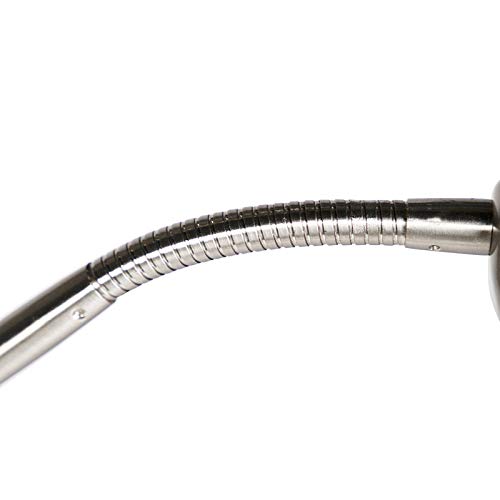 QAZQA Uplighter moderno acero brazo lectura LED regulador - DIVO Acero Redonda/Alargada Incluye LED Max. 1 x 19 Watt