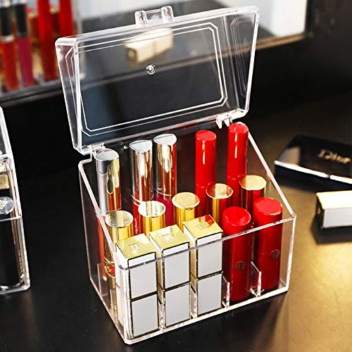 QAZX Pequeño escritorio mini almacenamiento dispositivo de acabado cuadro protector contra el polvo del lápiz labial cajas de almacenaje de labios Maquillaje compartida Acabado del lápiz labial del es