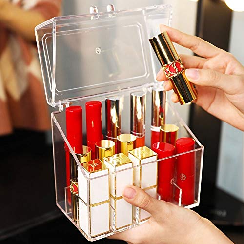 QAZX Pequeño escritorio mini almacenamiento dispositivo de acabado cuadro protector contra el polvo del lápiz labial cajas de almacenaje de labios Maquillaje compartida Acabado del lápiz labial del es