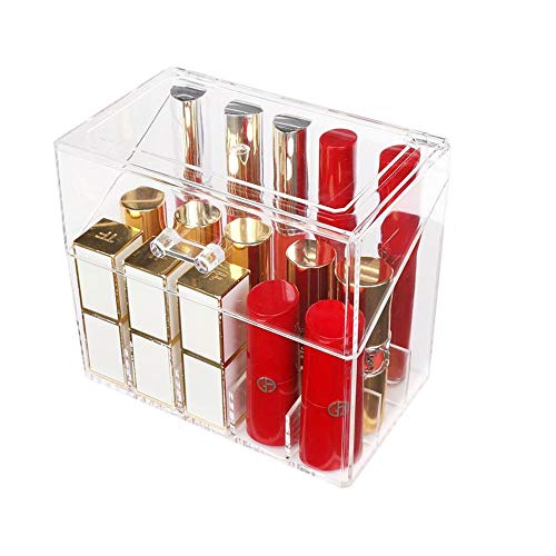 QAZX Pequeño escritorio mini almacenamiento dispositivo de acabado cuadro protector contra el polvo del lápiz labial cajas de almacenaje de labios Maquillaje compartida Acabado del lápiz labial del es