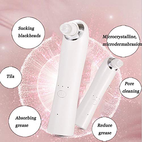 QDEFEW Máquina de Estiramiento de la Piel, Recargable USB, Instrumento de Limpieza de la espinilla del Artefacto Inicio Facial, masajeador Cuello de la Cara Cuidado (Color : Blanco)