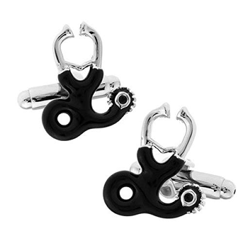 QFERW Gemelos Camisa Gemelos con Estetoscopio Negro Gemelos de Marca Gemelos Joyas, Negro