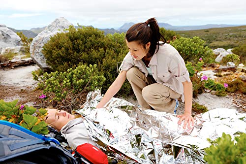 QH-shop Manta de Aslamiento 5 Pack Foil Supervivencia Primeros Auxilios Manta térmica para Esquí Maratón Senderismo Campamento Primeros Auxilio 160 * 210 cm