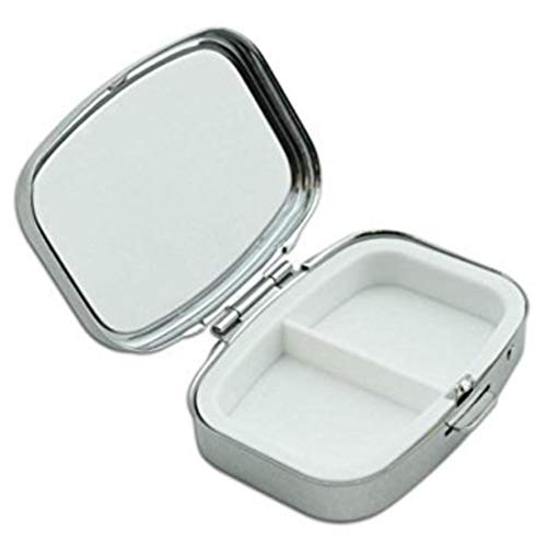 QHaihu Passion - Pastillero rectangular plateado para guardar medicinas y tabletas