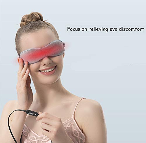QHGao Máscara Ocular USB De Vapor, Tratamiento Rápido, Simple Y Eficaz De La Blefaritis, con Control De Tiempo Y Temperatura, Alivia Los Ojos Edema, Ojo Seco Y Ojos Cansados (Gris)