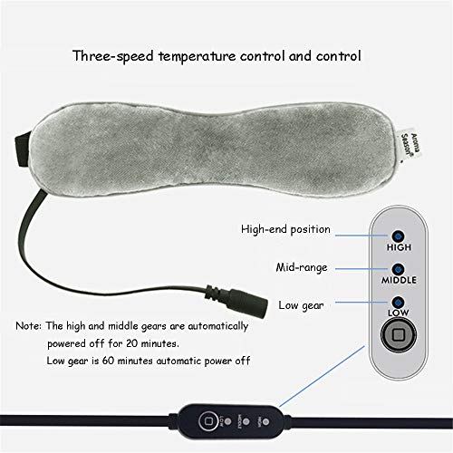 QHGao Máscara Ocular USB De Vapor, Tratamiento Rápido, Simple Y Eficaz De La Blefaritis, con Control De Tiempo Y Temperatura, Alivia Los Ojos Edema, Ojo Seco Y Ojos Cansados (Gris)