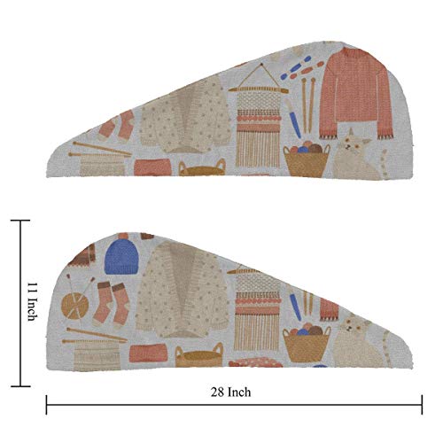 QHMY Sombreros y Manoplas Ropa de Punto Toalla Seca para el Cabello Toallas Cap Toallita Secado Suave Absorbente para el Cabello Secado rápido Turbante Toalla Seca para el Cabello Toallas para el Cab