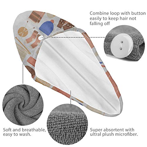QHMY Sombreros y Manoplas Ropa de Punto Toalla Seca para el Cabello Toallas Cap Toallita Secado Suave Absorbente para el Cabello Secado rápido Turbante Toalla Seca para el Cabello Toallas para el Cab