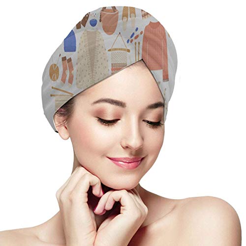 QHMY Sombreros y Manoplas Ropa de Punto Toalla Seca para el Cabello Toallas Cap Toallita Secado Suave Absorbente para el Cabello Secado rápido Turbante Toalla Seca para el Cabello Toallas para el Cab