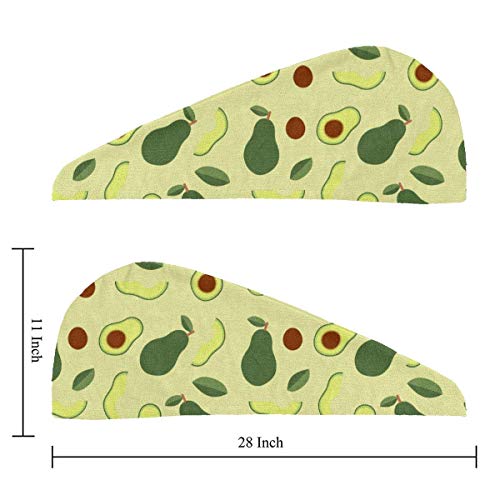 QHMY Toallitas de Secado de Cabello de Aguacate Frito Turbante Toallas de Microfibra con botón Secado rápido Sombrero mágico Baño de Ducha Gorro Envuelto