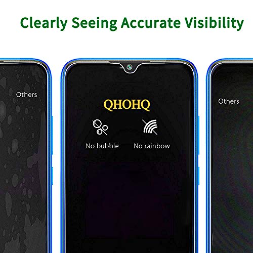QHOHQ Protector de Pantalla para Xiaomi Redmi Note 8,[3 Unidades], Cristal Templado con [9H Dureza] [Sin Burbujas] [Anti-Huella] [Anti-Arañazos]