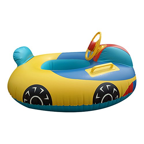 QHYK Inflable Niños Natación Círculo, Car Model natación Circle, Float Boat Anillo Raft Silla Piscina Juguete, Espesar PVC Manija de la Seguridad