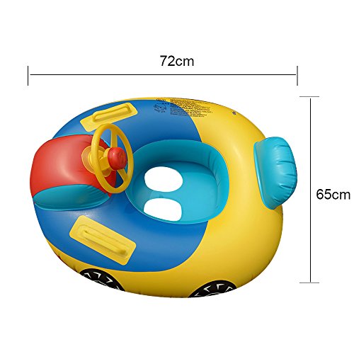QHYK Inflable Niños Natación Círculo, Car Model natación Circle, Float Boat Anillo Raft Silla Piscina Juguete, Espesar PVC Manija de la Seguridad