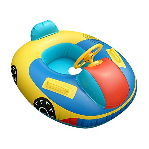 QHYK Inflable Niños Natación Círculo, Car Model natación Circle, Float Boat Anillo Raft Silla Piscina Juguete, Espesar PVC Manija de la Seguridad