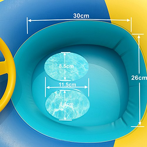 QHYK Inflable Niños Natación Círculo, Car Model natación Circle, Float Boat Anillo Raft Silla Piscina Juguete, Espesar PVC Manija de la Seguridad