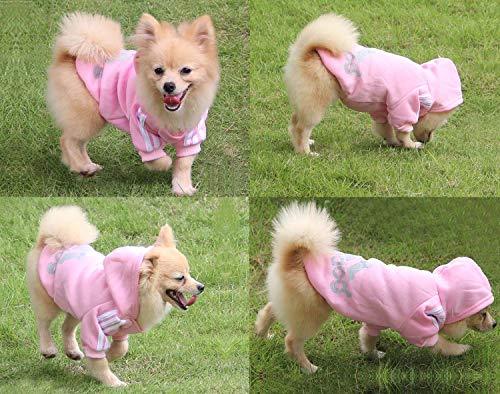 QiCheng&LYS Adidog Dog Hoodie Ropa, Mascota Cachorro Gato algodón Lindo cálido Sudadera con Capucha suéter (XS, Rosa)