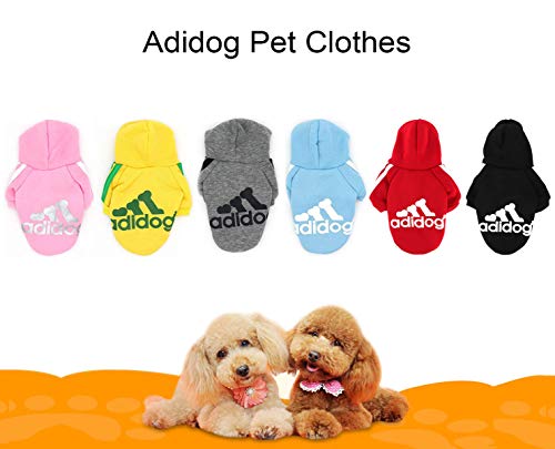 QiCheng&LYS Adidog Dog Hoodie Ropa, Mascota Cachorro Gato algodón Lindo cálido Sudadera con Capucha suéter (XS, Rosa)