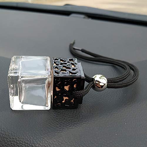 Qiekenao - Botella de perfume para colgar, vacía, para perfume, rellenable, botella de cristal hueco, decoración del coche