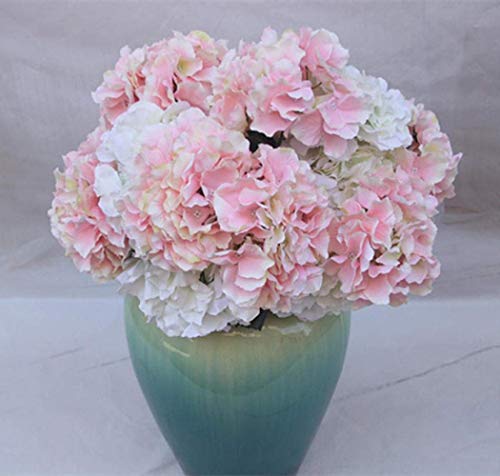 qingtianlove Arco Simulación Flores de Seda Hortensia Mallorca Grandes Flores de Hortensia Seda de Boda Flor Artificial Blanco, Rosa Claro