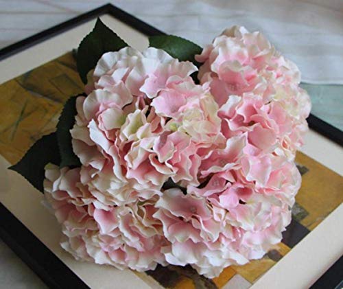 qingtianlove Arco Simulación Flores de Seda Hortensia Mallorca Grandes Flores de Hortensia Seda de Boda Flor Artificial Blanco, Rosa Claro