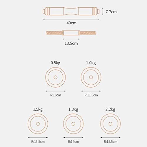 Qinmo Entrenamiento de la fuerza de peso ajustable 2 en 1 Set mancuernas, mancuernas de fitness con la biela puede ser utilizado como un levantamiento de pesas con barra, antideslizante de goma de neo