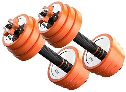 Qinmo Entrenamiento de la fuerza de peso ajustable 2 en 1 Set mancuernas, mancuernas de fitness con la biela puede ser utilizado como un levantamiento de pesas con barra, antideslizante de goma de neo