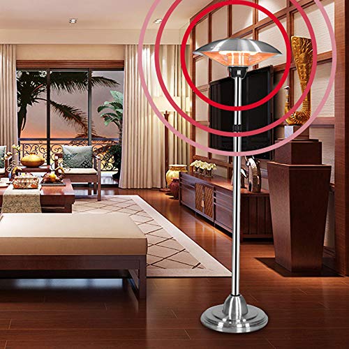 QIQI Calefactor de Techo,Ahorro Energético Radiador Infrarrojo Exterior con Patio Hogar Oficina Escritorio,Plata