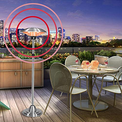 QIQI Calefactor de Techo,Ahorro Energético Radiador Infrarrojo Exterior con Patio Hogar Oficina Escritorio,Plata