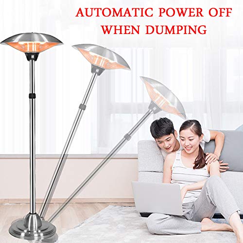 QIQI Calefactor de Techo,Ahorro Energético Radiador Infrarrojo Exterior con Patio Hogar Oficina Escritorio,Plata