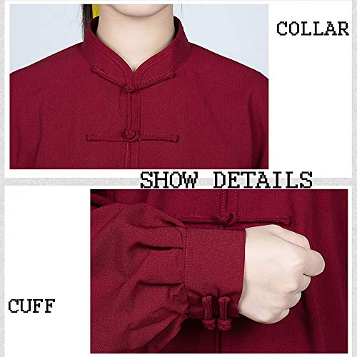 QIQI Tai Chi Uniforme Marciales Ropa,Zen Traje Tradicional Vintage Wing-Chun Shaolin Entrenamiento Meditación Yoga Unisex,Negro,S