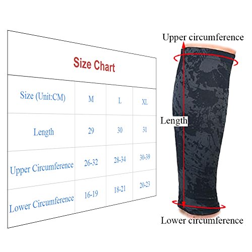 Qitun Compresión para Pantorrillas y Espinilleras Aficionados all Basketball,Baseball,Ciclismo,Entrenamiento,Aumentan elrendimiento, la circulación y recuperación.(Envoltura única) Pintada XL