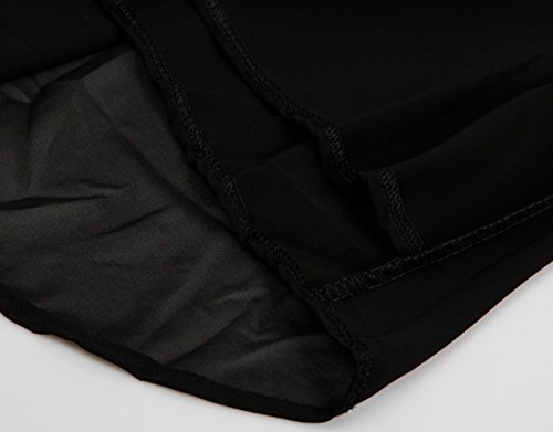 QIYUN.Z Las Mujeres Ocasionales De La Manga Larga Boton De La Gasa De Cuello En V Dobladillo Irregular De Decoracion Camisas Tapas