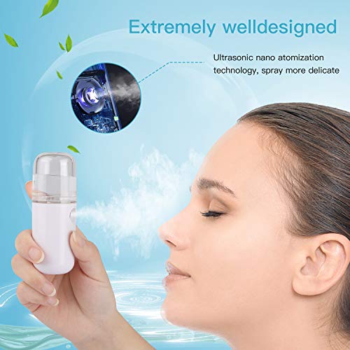 QKURT QKURT Nano Mist Sprayer, vaporizador facial Nano Mister Spray de hidratación para uso diario Maquillaje Misture Skin- USB recargable portátil