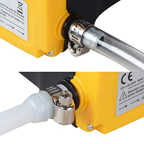 QLOUNI Bomba Extractora de Aceite Eléctrica 12V 60W para Coche Extractores de Fluidos Cambio Diesel, Aceite de Motor
