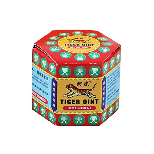 QLQ Ungüento 100% Original de bálsamo de Tigre Rojo Ungüento de analgésico de Tailandia Ungüento para aliviar el Dolor Muscular Calmar la picazón (19.5g),Blanco