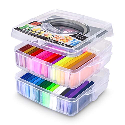 QMAY Modelado de Arcilla, Arcilla de polímero Kit de Herramientas de Modelado, Arte Creativo DIY Crafts, Regalo para niños (46 Bloques(28g))