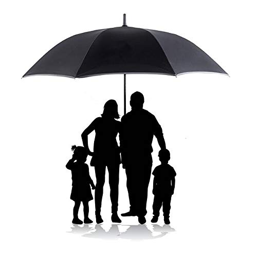 QNMP Paraguas de mango largo, reforzado a prueba de viento de negocios Paraguas, ultravioleta a prueba de Golf Paraguas, apertura automática de ventilación de doble capa a prueba de viento de gran tam