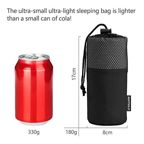 Qomolo Saco De Dormir Ultraligero,Sábanas para Sacos de Dormir,Forro para Saco De Dormir Portátil Liviana Compacta a Prueba de Suciedad para Viajes,Acampar, Senderismo y Hostales y Cabañas, 180g(Gris)